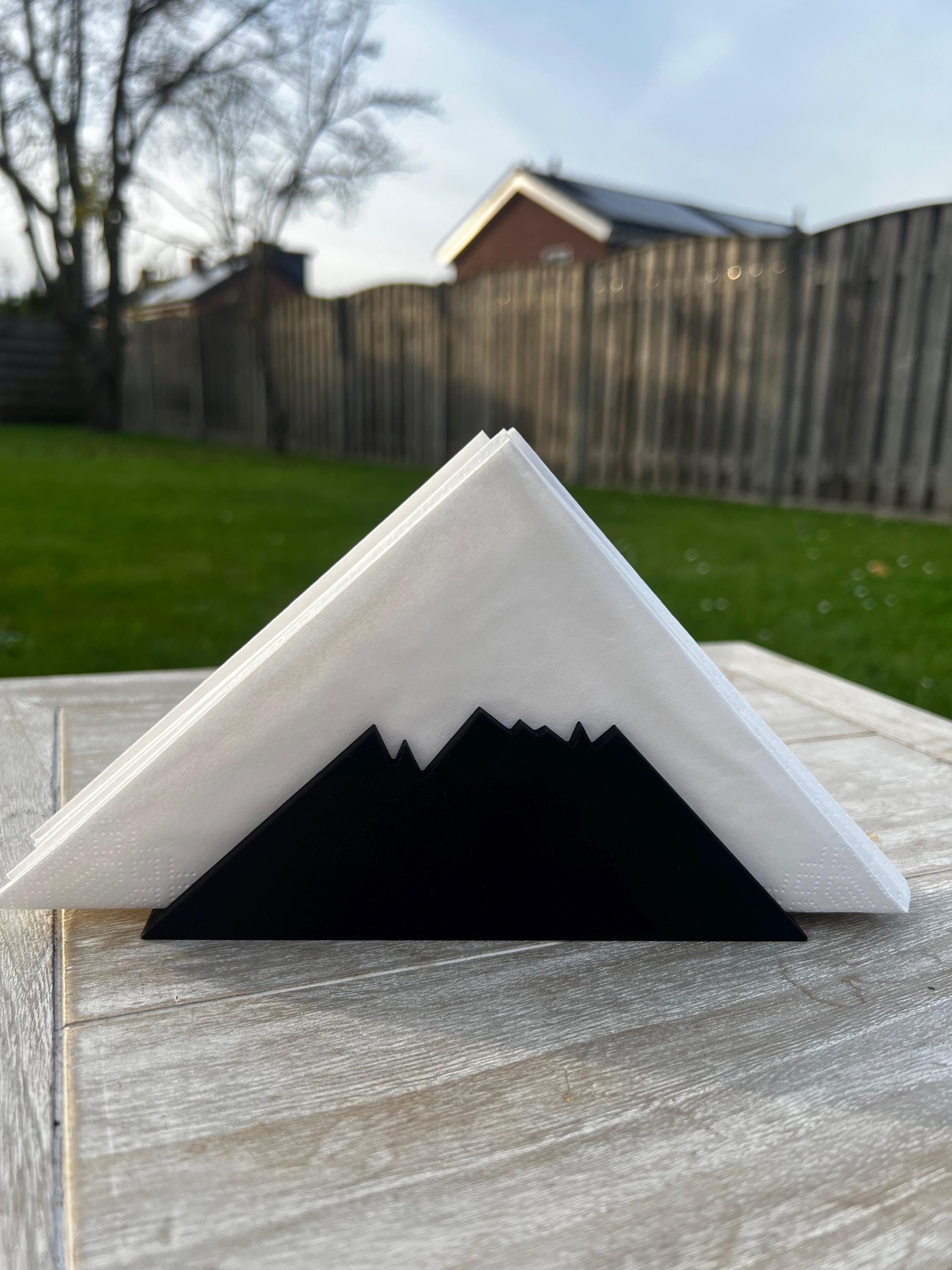 Mountain Napkin Holder | Modern 3D Printed Tissue Stand | Minimalist Desk & Home Decor