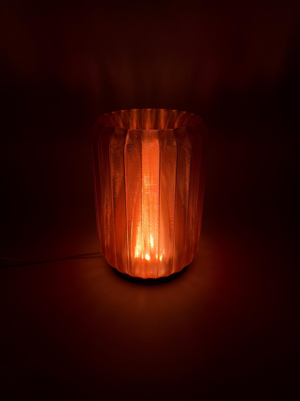 Custom RGB Mood Lamp – Wood Texture Base & Translucent Shade with Remote and USB Power