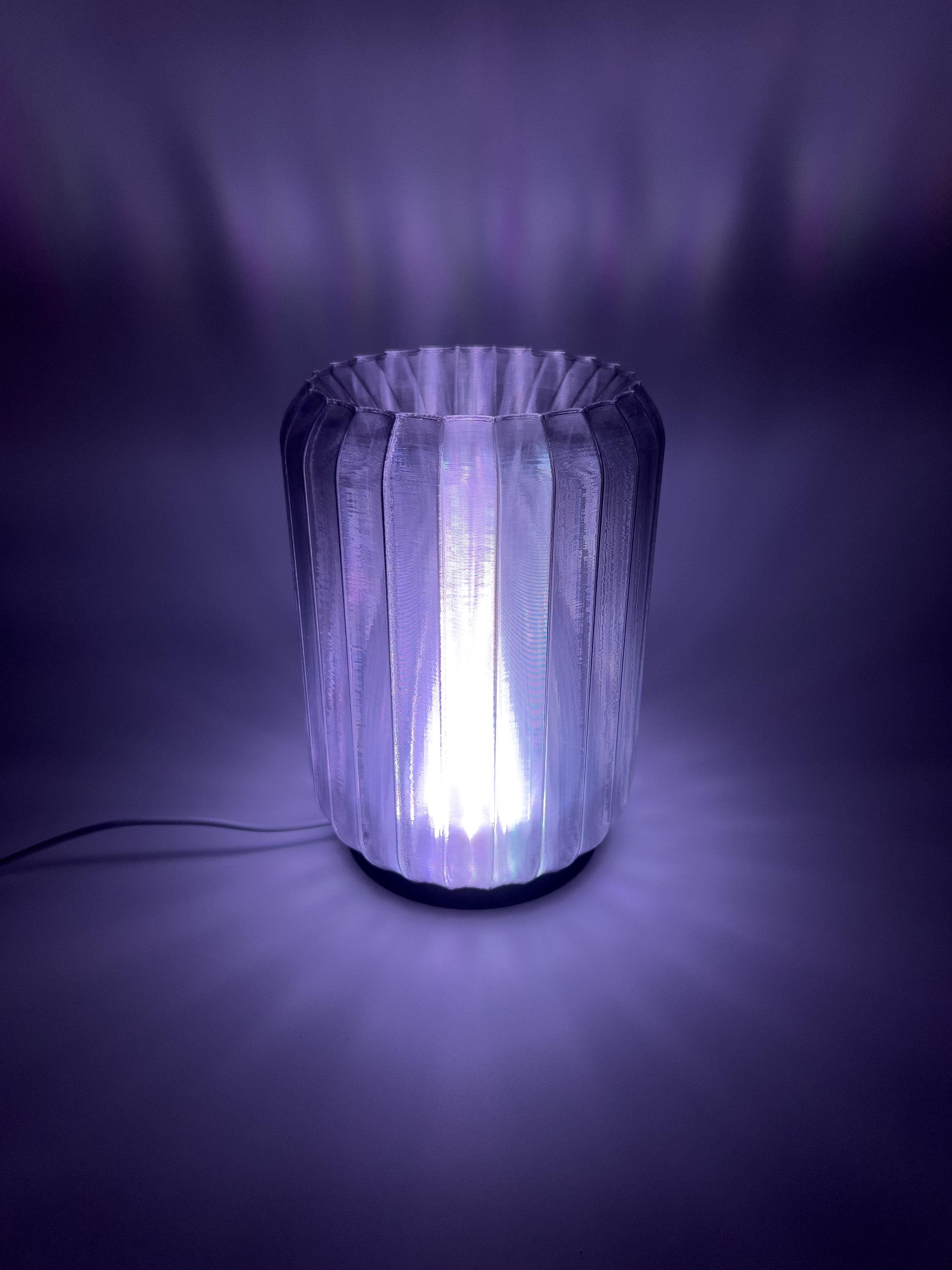 Custom RGB Mood Lamp – Wood Texture Base & Translucent Shade with Remote and USB Power