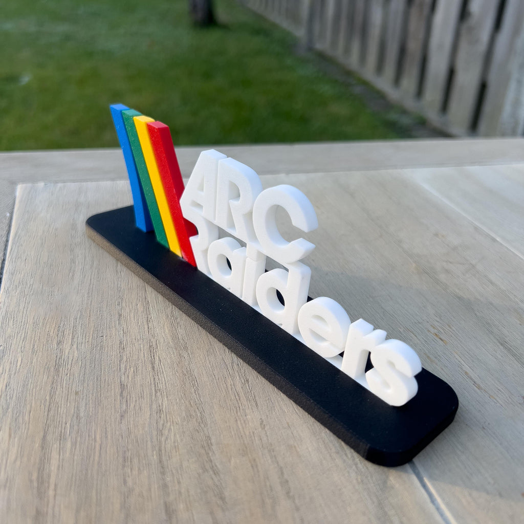 Arc Raiders 3D Logo Display - PLA-CF Wooden-Feel Edition • Gamer Desk Decor • Standing Logo Gift