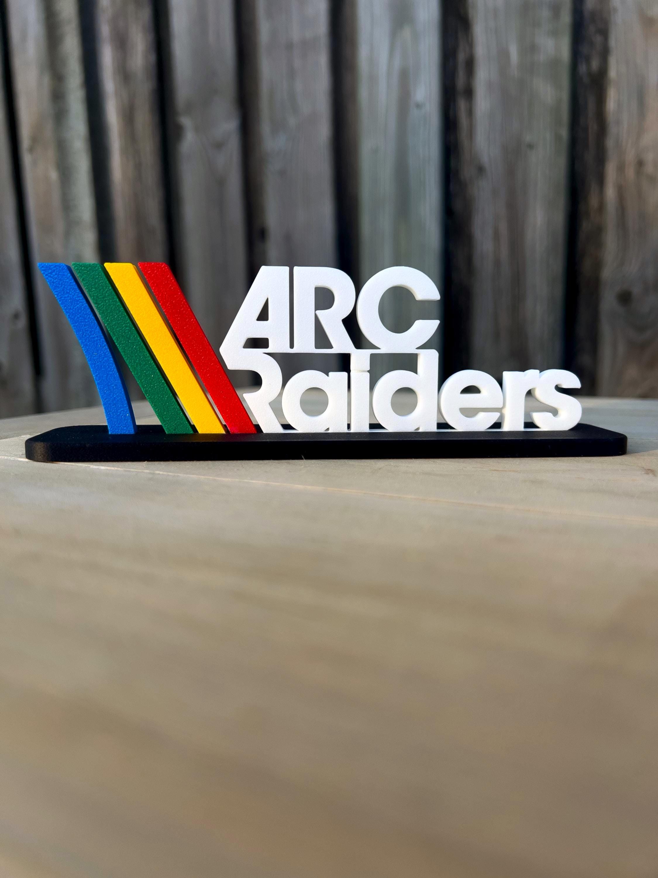 Arc Raiders 3D Logo Display - PLA-CF Wooden-Feel Edition • Gamer Desk Decor • Standing Logo Gift